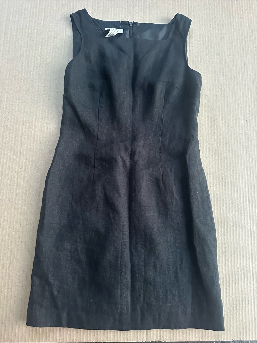 Talbots Black Sleeveless Midi Sheath Dress